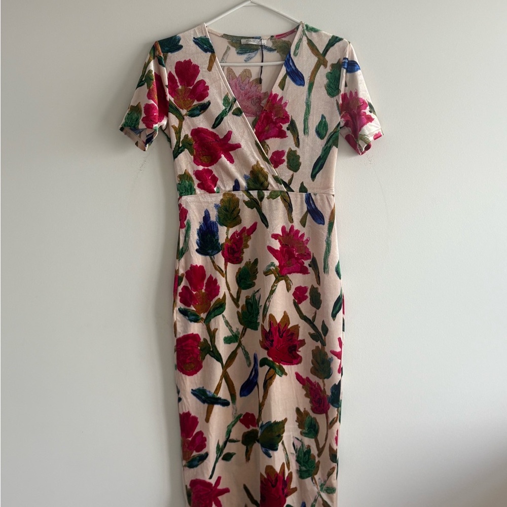 Floral V-Neck Velvet Dress